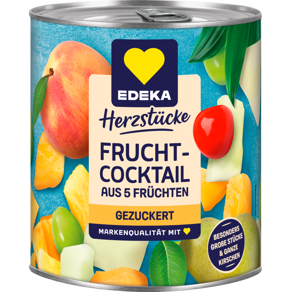 EDEKA Herzstücke 5-Fruchtcocktail подслащённый 820g