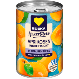 EDEKA Herzstücke Aprikosen halbe Frucht geschält ohne Zucker vollfruchtig 410g