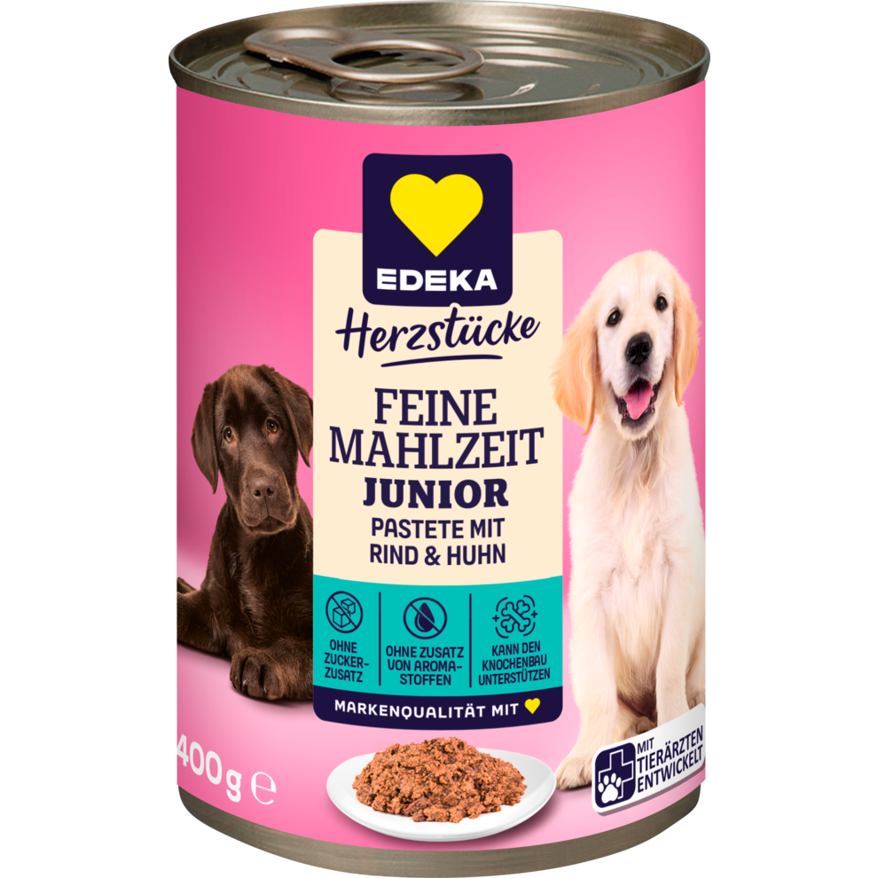 EDEKA Herzstücke Feine Mahlzeit Junior mit Rind+Huhn 400g