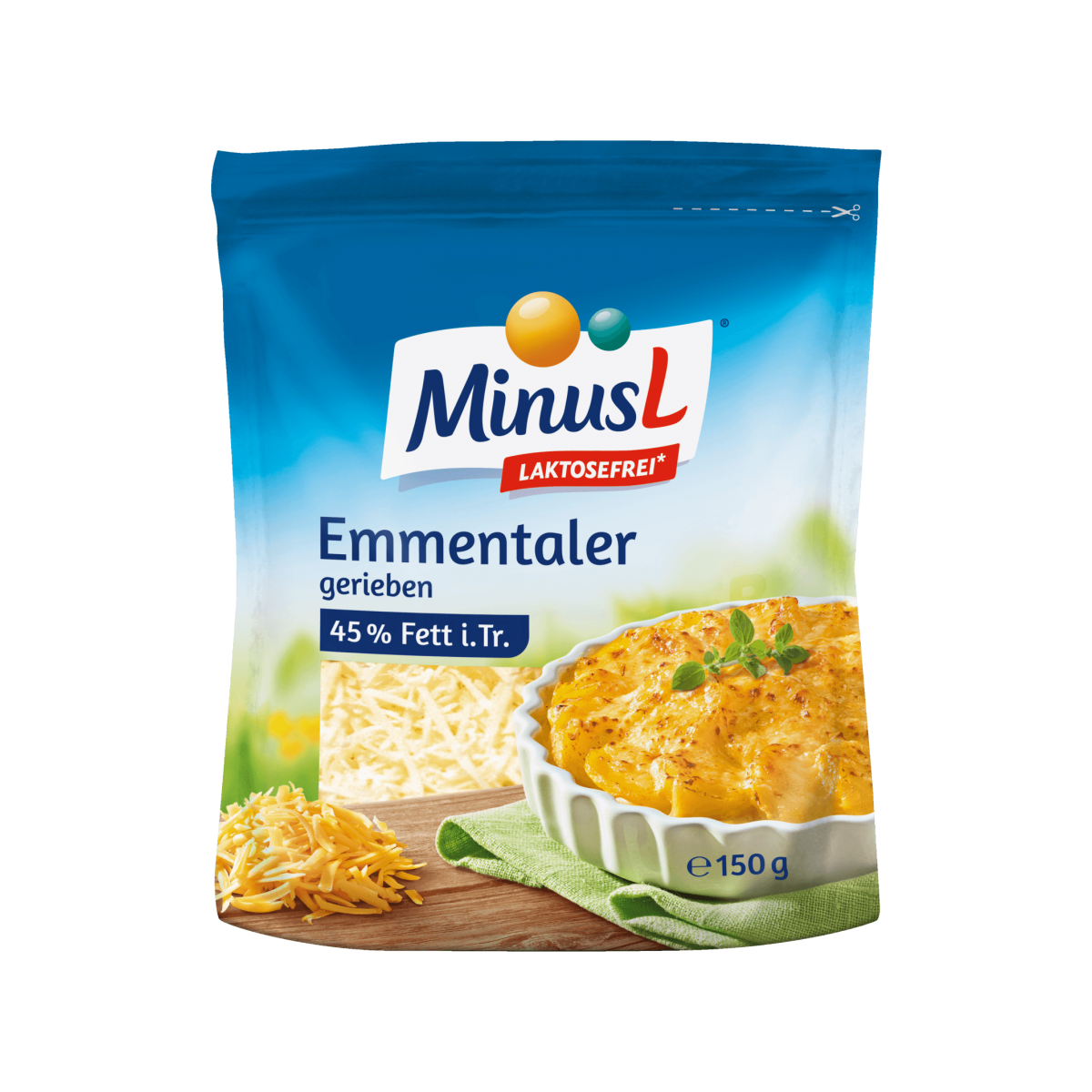 MinusL Emmentaler gerieben 45% Fett i.Tr.150g