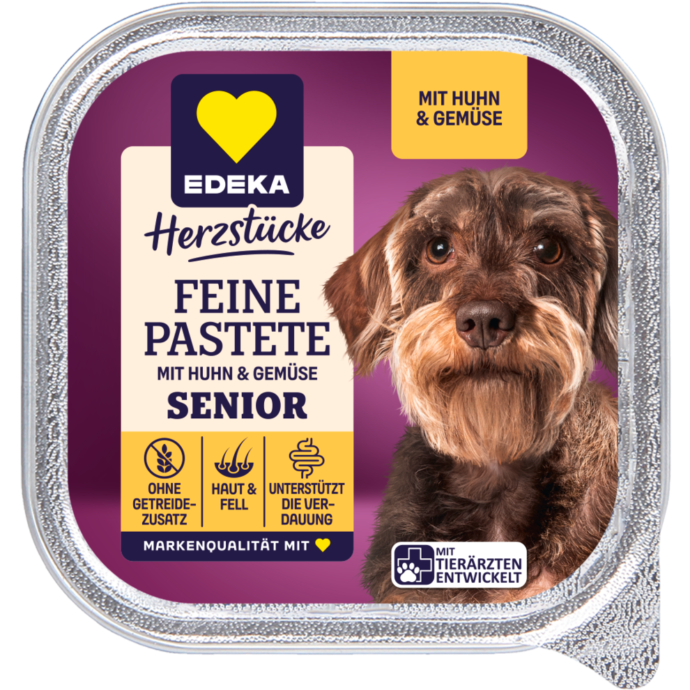 EDEKA Herzstücke Feine Pastete Senior mit Huhn und Gemüse 150g