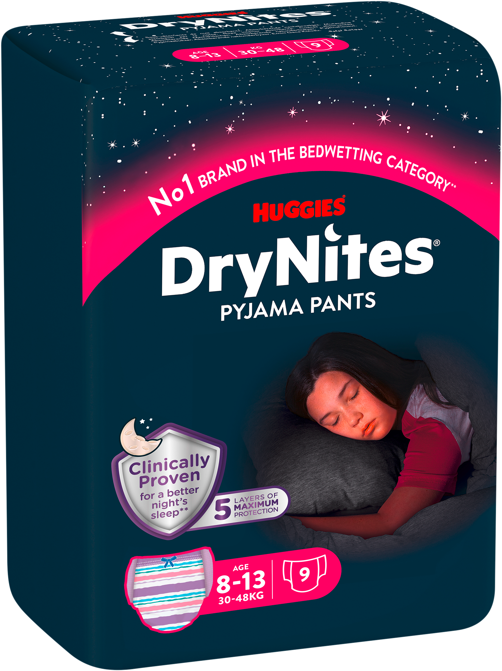 Huggies DryNites Pyjamahöschen Girl Gr.8-13 Jahre 30-48kg 9ST