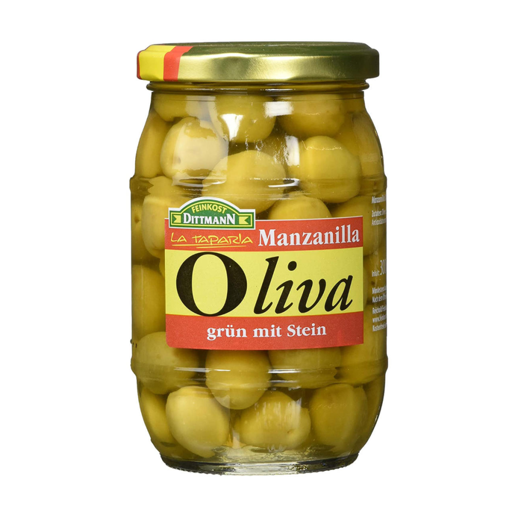 Feinkost Dittmann Oliva Manzanilla Oliven Grün mit Stein 300g