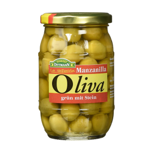 Feinkost Dittmann Oliva Manzanilla Oliven Grün mit Stein 300g