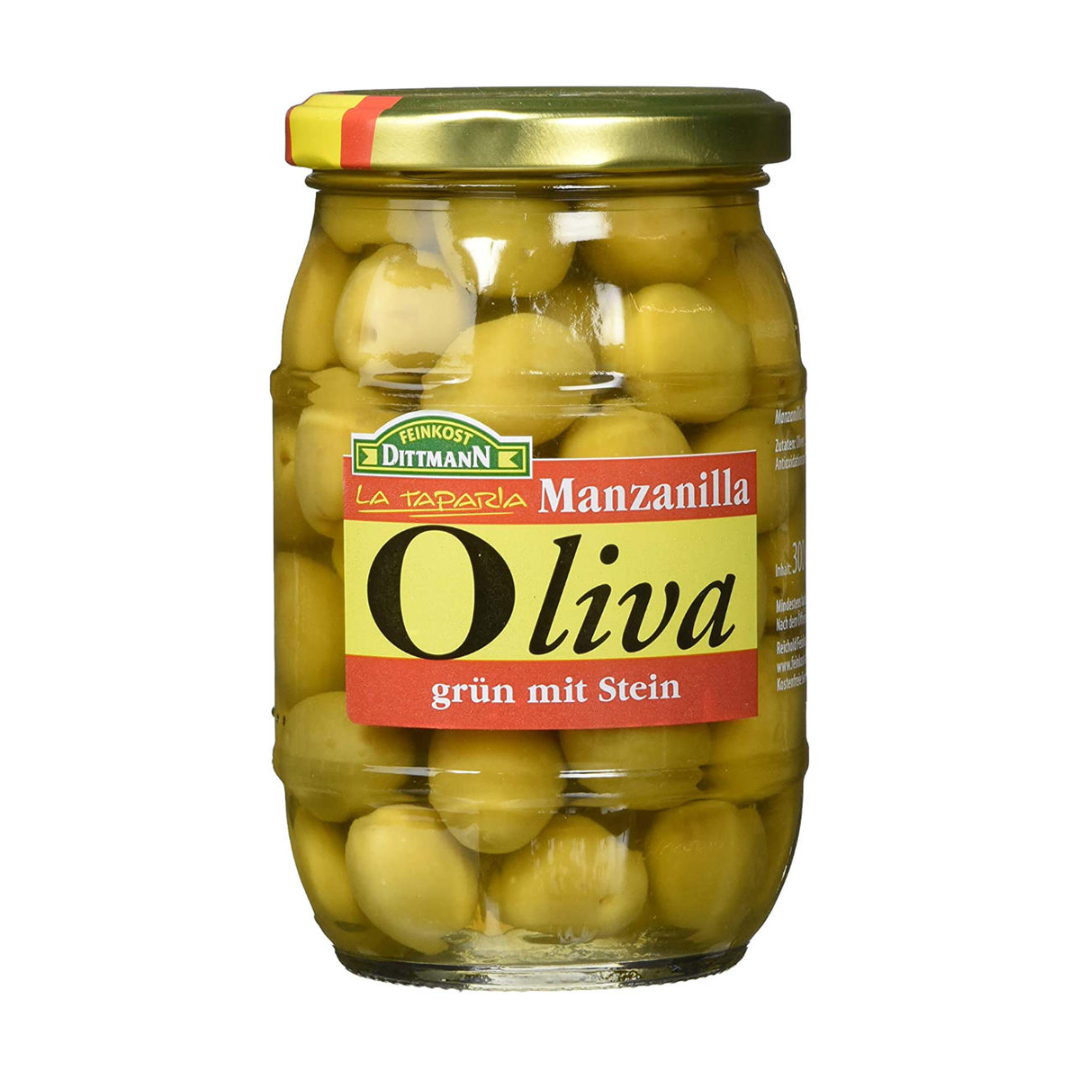 Feinkost Dittmann Oliva Manzanilla Oliven Grün mit Stein 300g