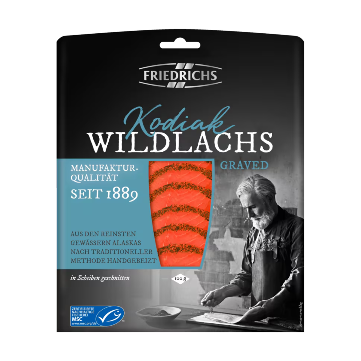 MSC Friedrichs Kodiak Wildlachs Graved 100g