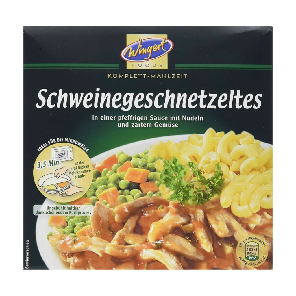 Wingert Foods Schweinegeschnetzeltes mit Nudeln und Gemüse 480g