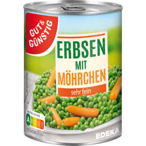 GUT&GÜNSTIG Junge Erbsen und Möhrchen sehr fein 400g