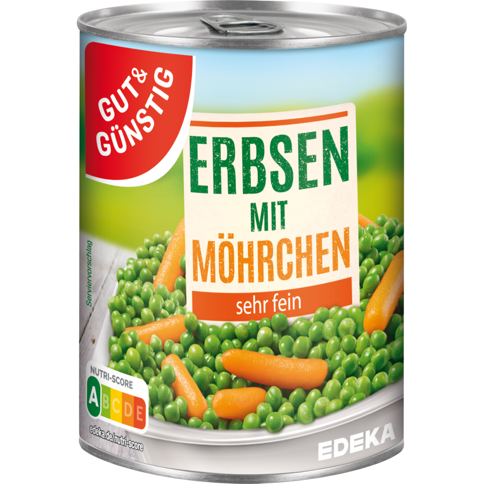 GUT&GÜNSTIG Junge Erbsen und Möhrchen sehr fein 400g