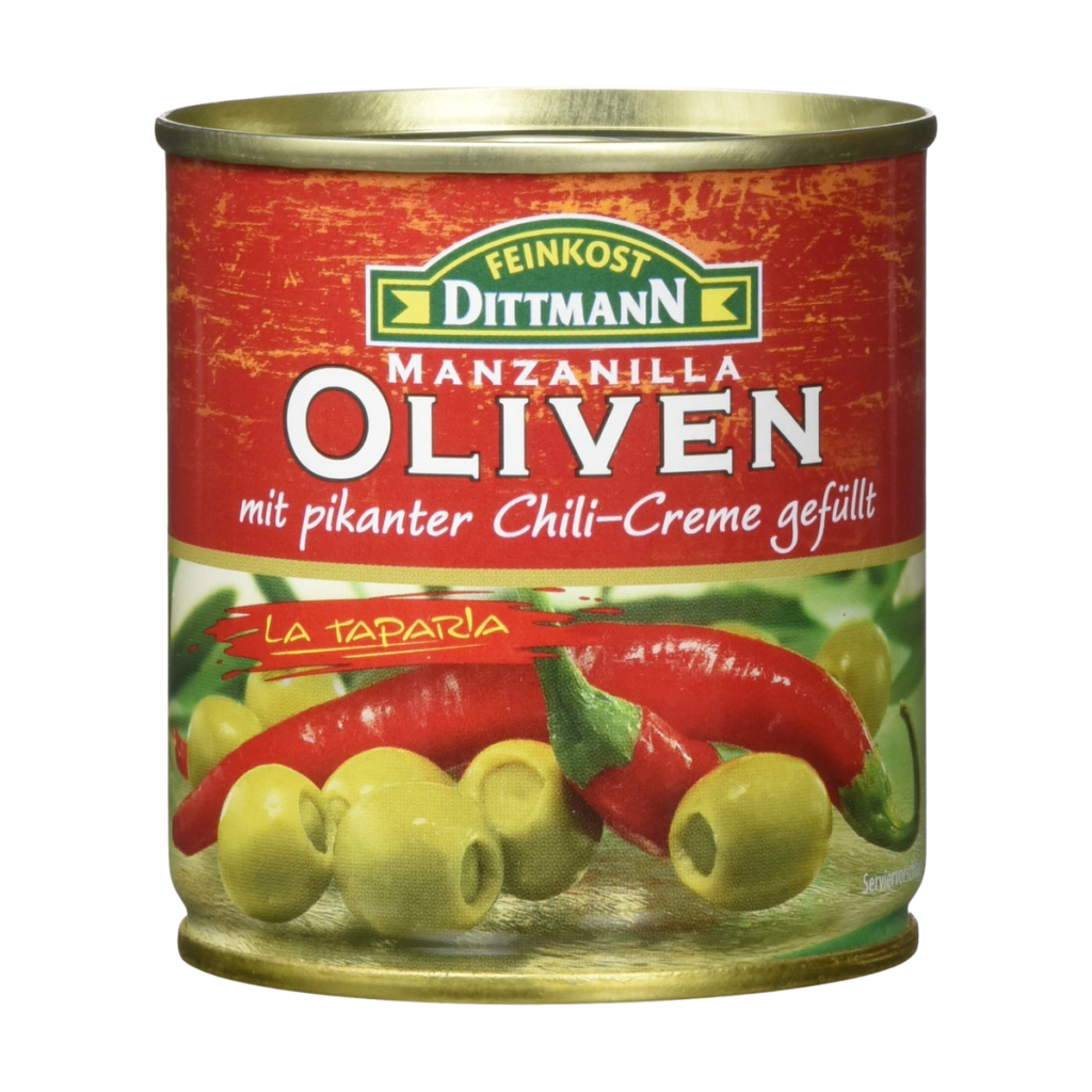 Feinkost Dittmann Oliven gefüllt mit Chilicreme 200g