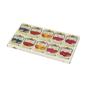 Mühlhäuser Pflaumenmus, Erdbeere, Sauerkirsch, Aprikose, Pfirsich-Maracuja Konfitüre Extra 5-fach 10x25g