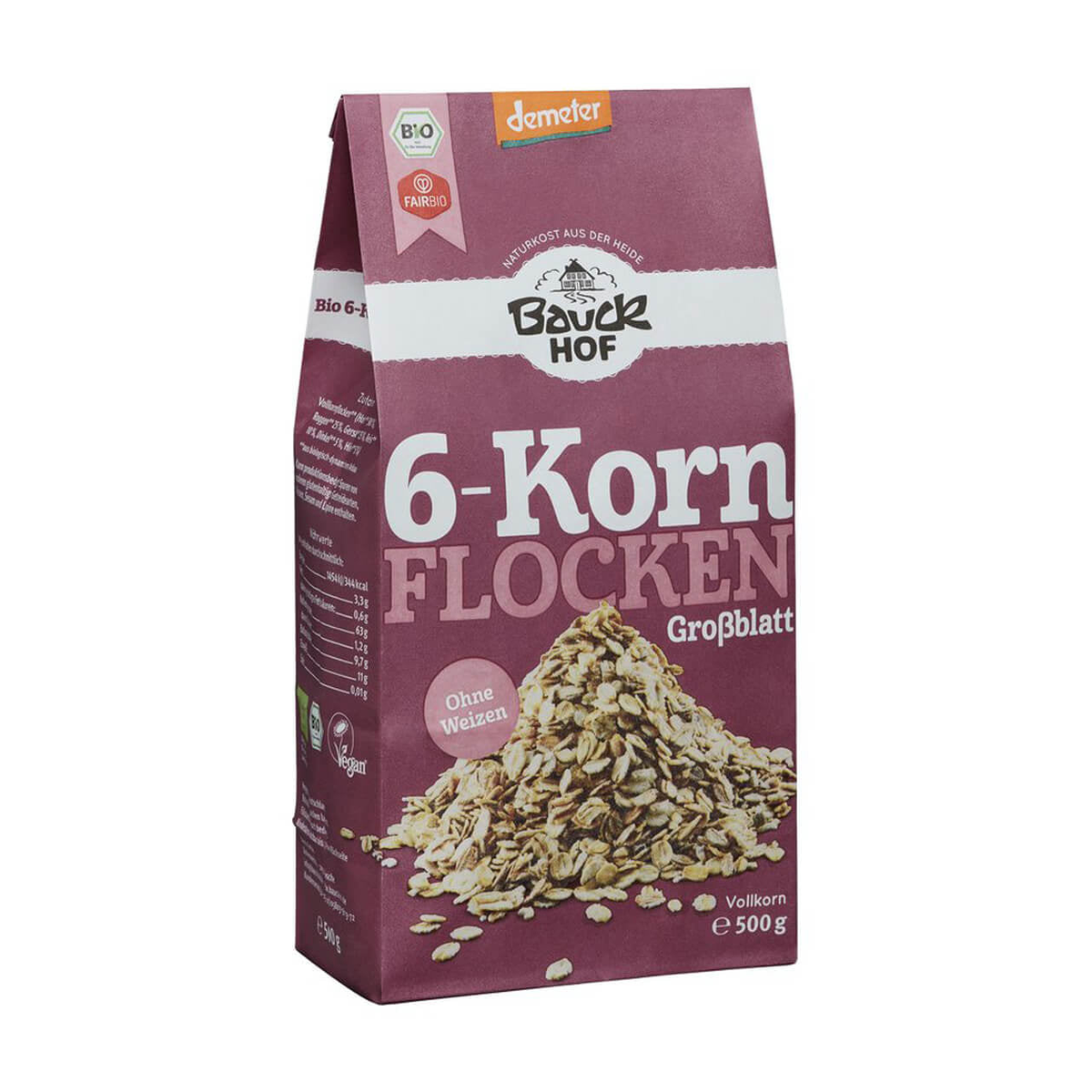 Demeter Bauck Mühle 6-Korn-Flocken ohne Weizen 500g