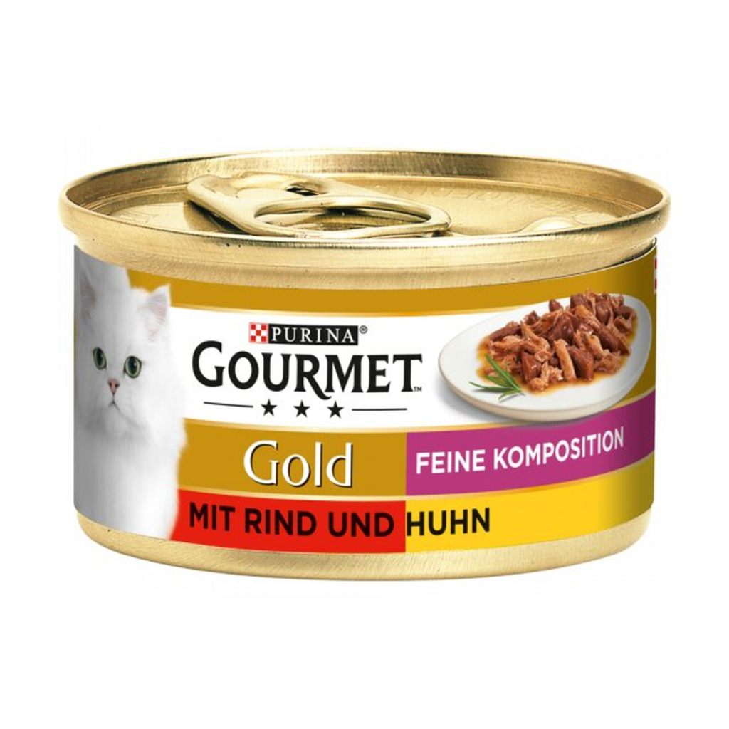 Gourmet Gold Duo Feine Komposition Rind&Huhn Katzennassnahrung 85g