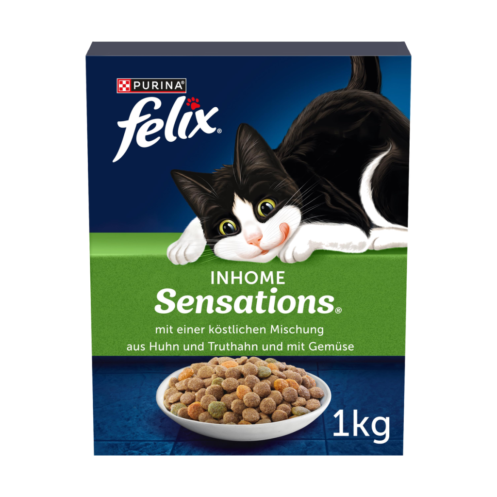 Felix Inhome Sensations Huhn und Truthahn Katzentrockennahrung 1kg