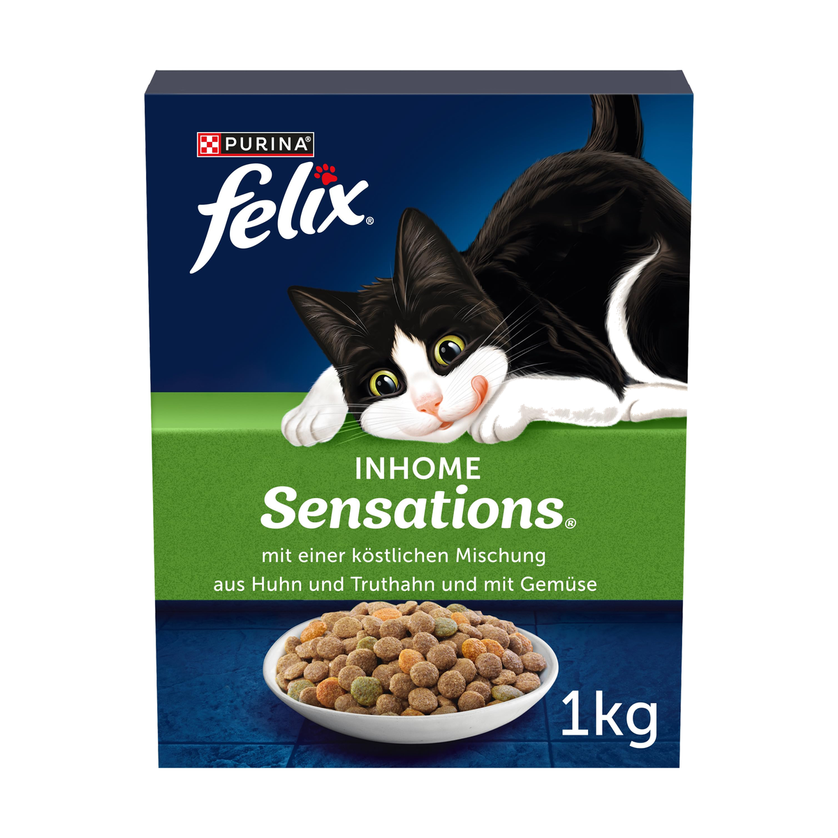 Felix Inhome Sensations Huhn und Truthahn Katzentrockennahrung 1kg