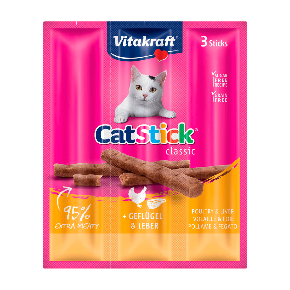 Vitakraft Cat-Stick Mini Geflügel und Leber 3x6g