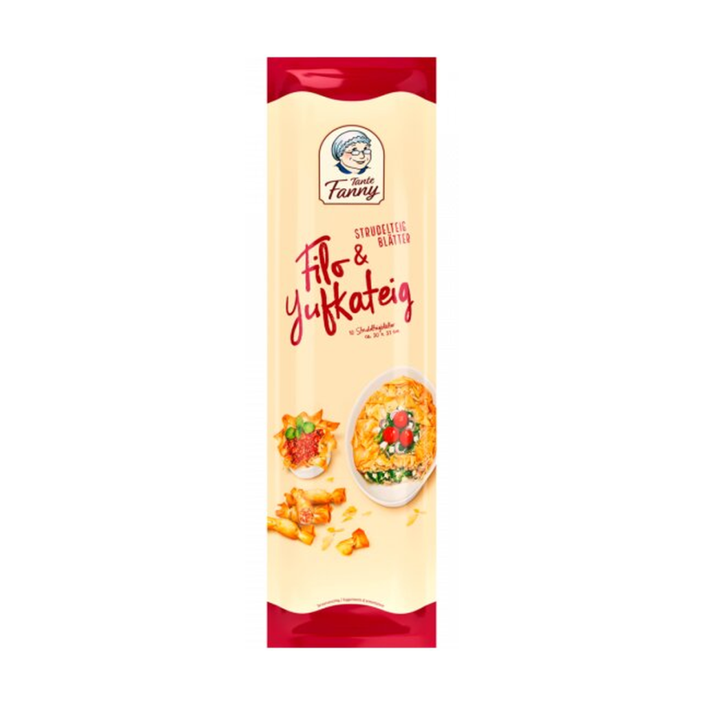 Tante Fanny Original gezogene Strudelteigblätter Filo-oder Yufkateig 250g