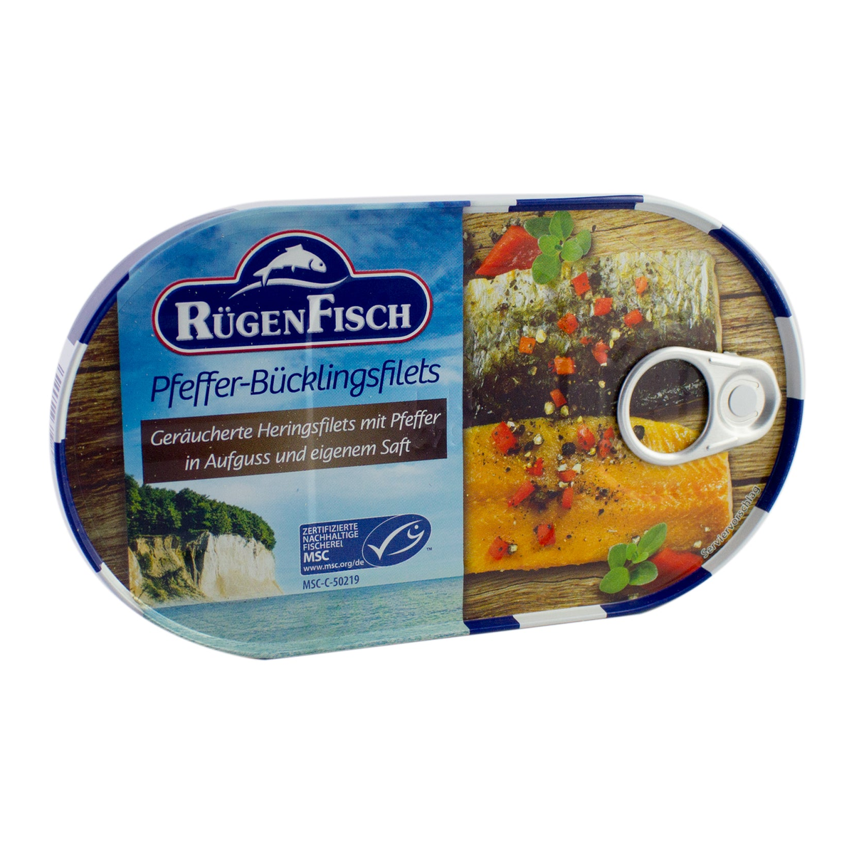 Rügen Fisch Pfefferbücklingsfilets in Aufguss und eigenem Saft 200g