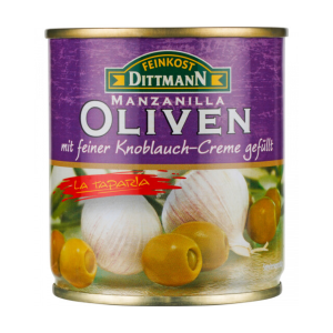 Feinkost Dittmann Manzanilla Oliven mit Knoblauchcreme 200g