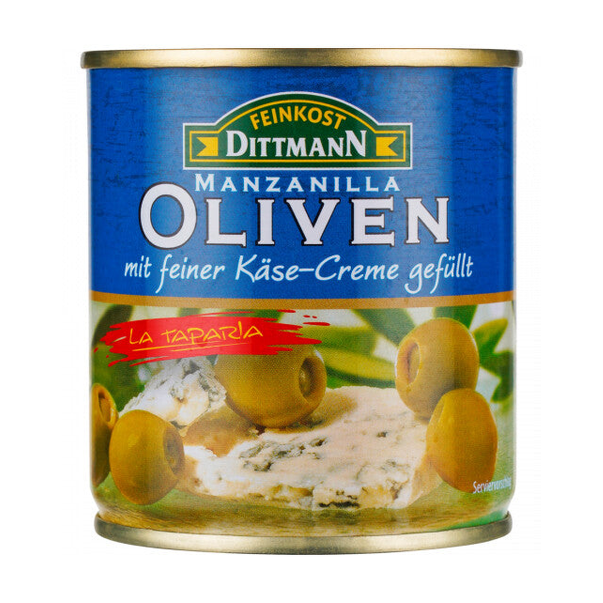 Feinkost Dittmann Manzanilla Oliven grün gefüllt mit Blue Cheese 200g
