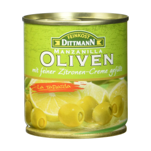 Feinkost Dittmann Manzanilla Oliven grün gefüllt mit Lemoncreme 200g
