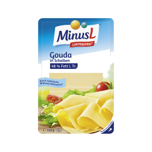 MinusL Gouda in Scheiben 48% Fett i.Tr.150g
