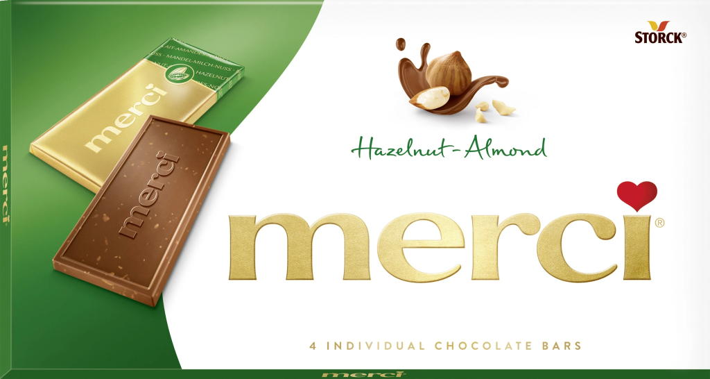 MERCI HAZELNUT AND ALMOND CHOCOLATE 100g