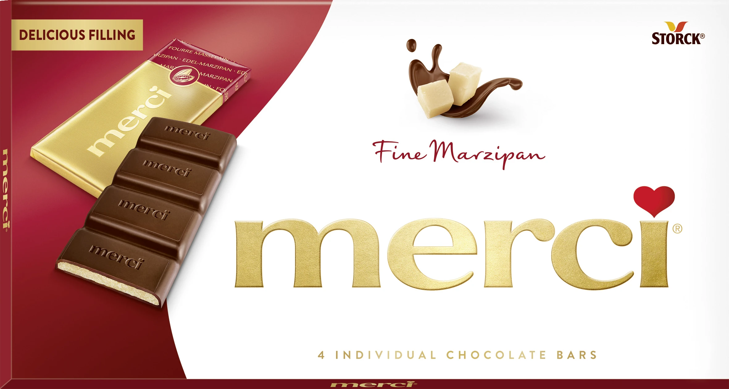 MERCI CHOCOLATE WITH MARZIPAN FILLING 112g