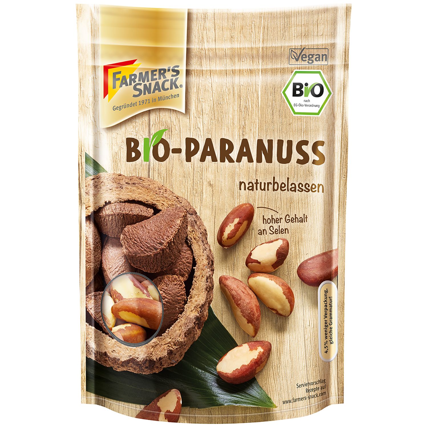 Farmer's Snack Organic Brazil Nuts natural; large hand-picked kernels 150g
