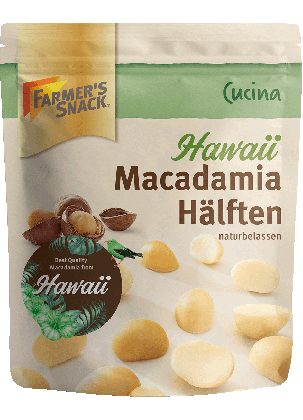 Farmer's Snack Hawaiian macadamia halves natural, unique taste 100g