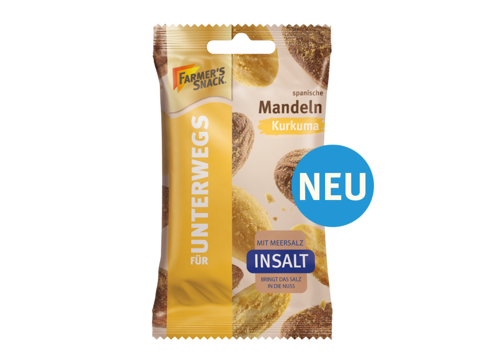 Farmer's Snack Spanish Almonds With Tumeric InSalt roasted & salted 30g