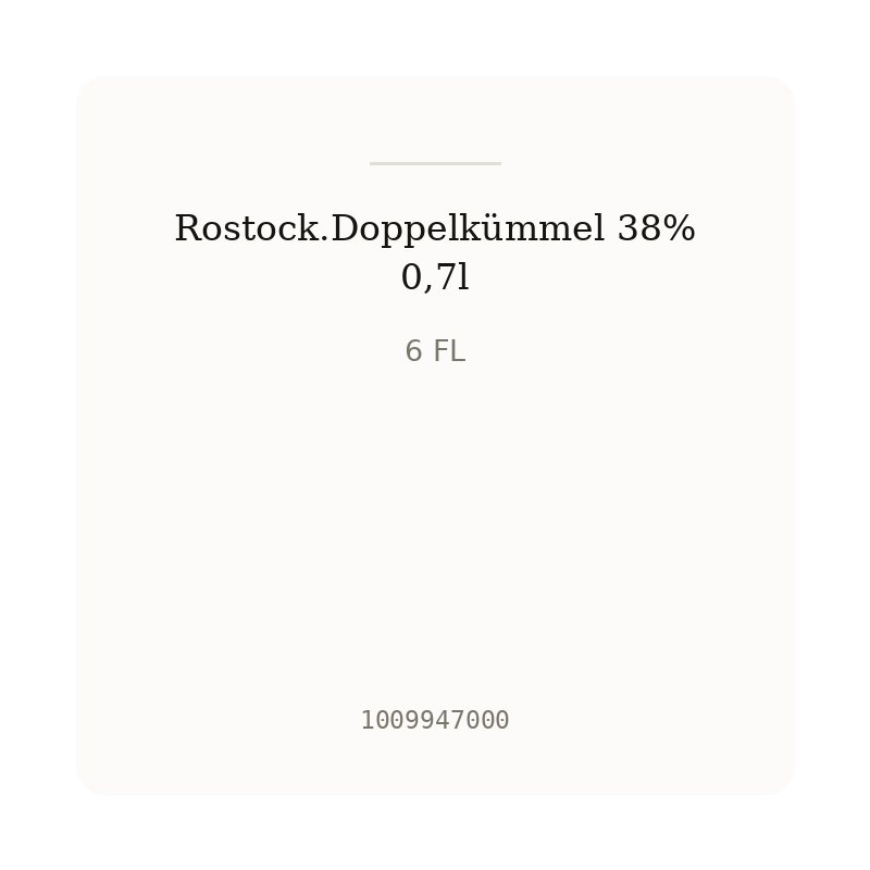 Rostock.Doppelkümmel 38% 0,7l