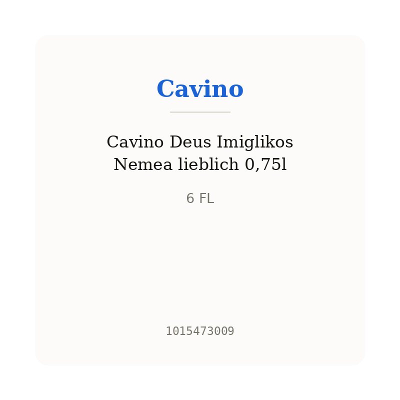Cavino Deus Imiglikos Nemea lieblich 0,75l