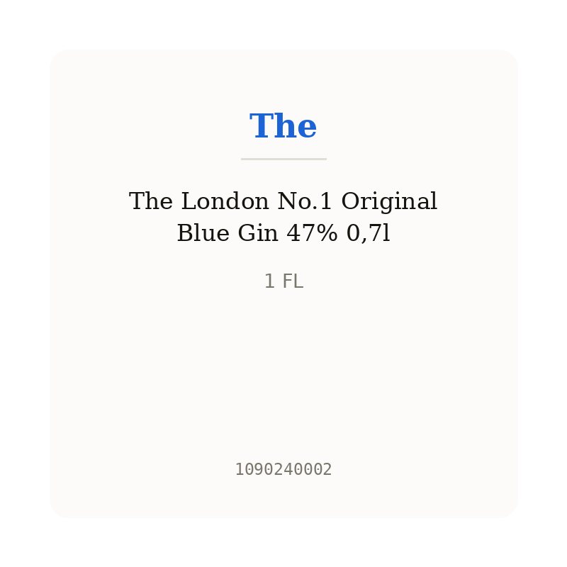 The London No.1 Original Blue Gin 47% 0,7l