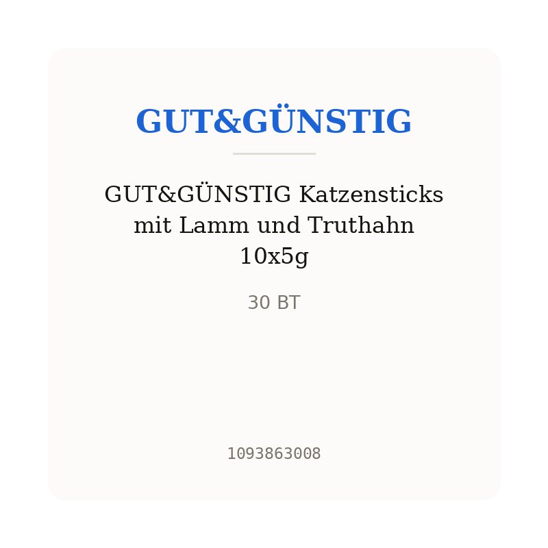 GUT&GÜNSTIG Katzensticks mit Lamm und Truthahn 10x5g