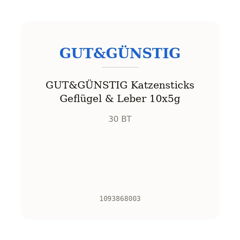 GUT&GÜNSTIG Katzensticks Geflügel & Leber 10x5g