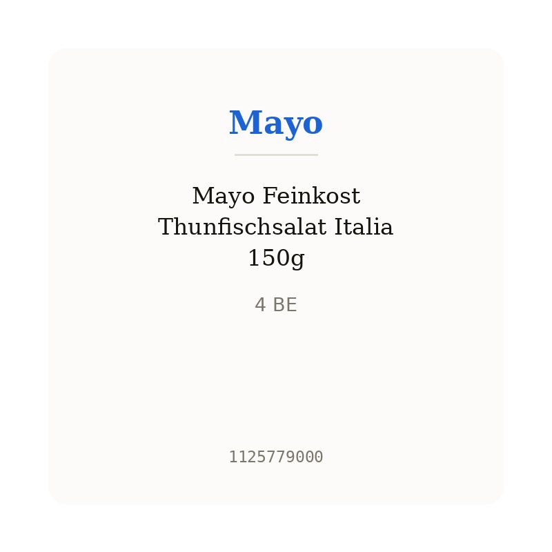 Mayo Feinkost Thunfischsalat Italia 150g