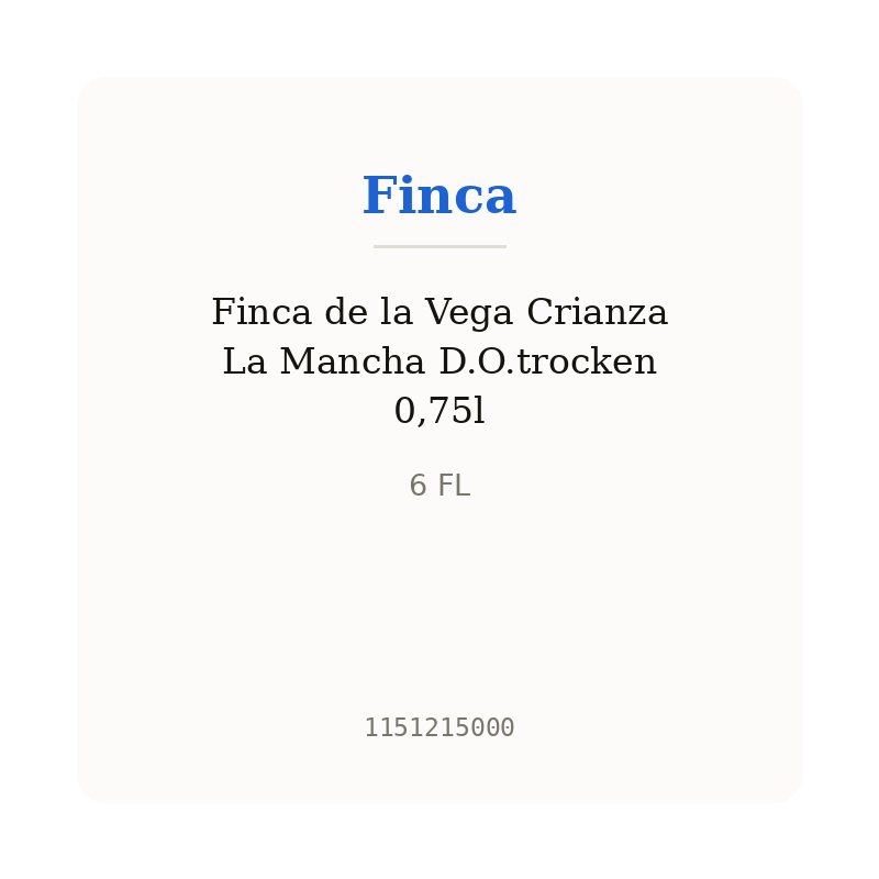 Finca de la Vega Crianza La Mancha D.O.trocken 0,75l