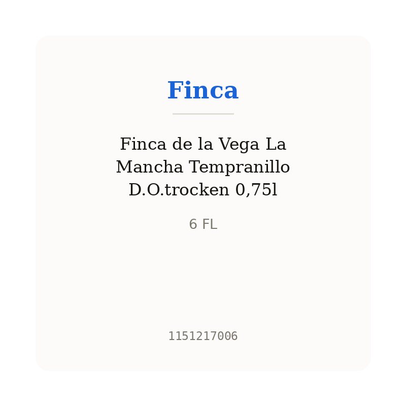 Finca de la Vega La Mancha Tempranillo D.O.trocken 0,75l