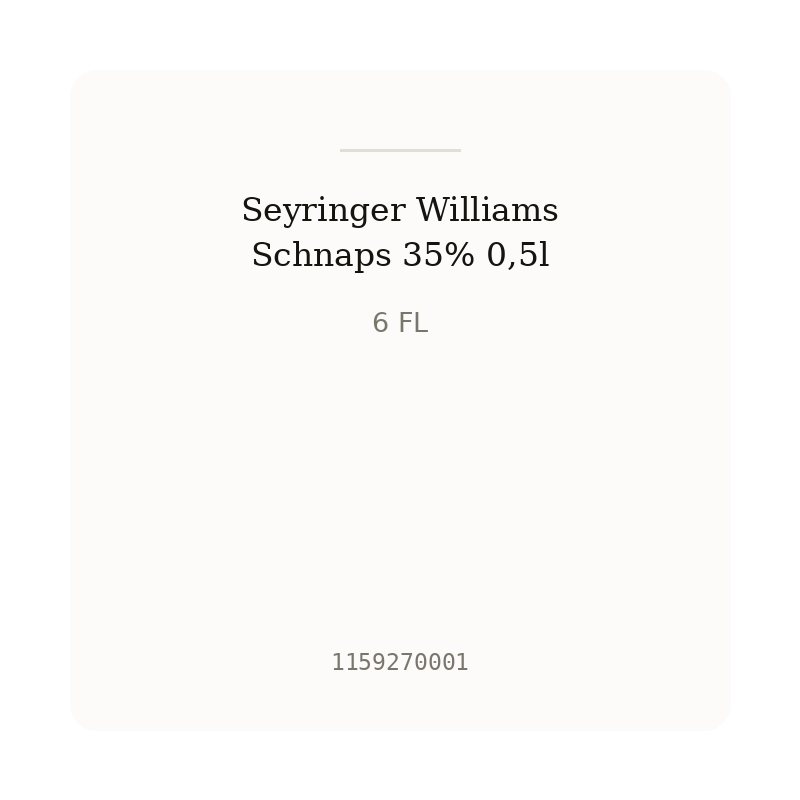 Seyringer Williams Schnaps 35% 0,5l