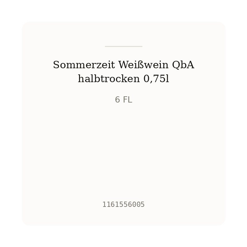 Sommerzeit Weißwein QbA halbtrocken 0,75l