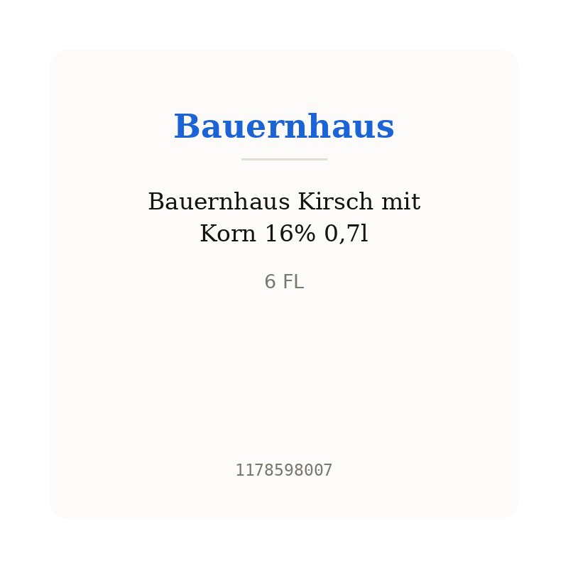 Bauernhaus Kirsch mit Korn 16% 0,7l
