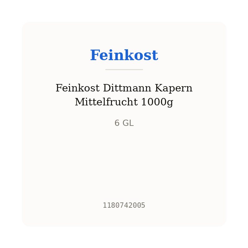 Feinkost Dittmann Kapern Mittelfrucht 1000g