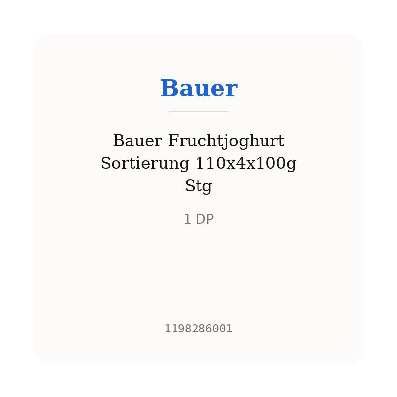 Bauer Fruchtjoghurt Sortierung 110x4x100g Stg