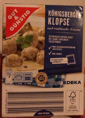GUT&GÜNSTIG Königsberger Klopse 450g