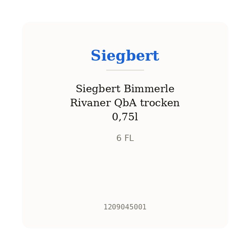 Siegbert Bimmerle Rivaner QbA trocken 0,75l