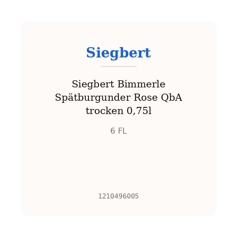 Siegbert Bimmerle Spätburgunder Rose QbA trocken 0,75l
