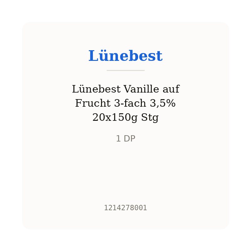 Lünebest Vanille auf Frucht 3-fach 3,5% 20x150g Stg