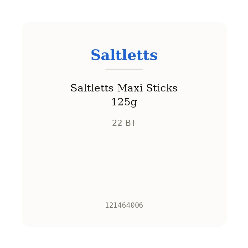 Saltletts Maxi Sticks 125g
