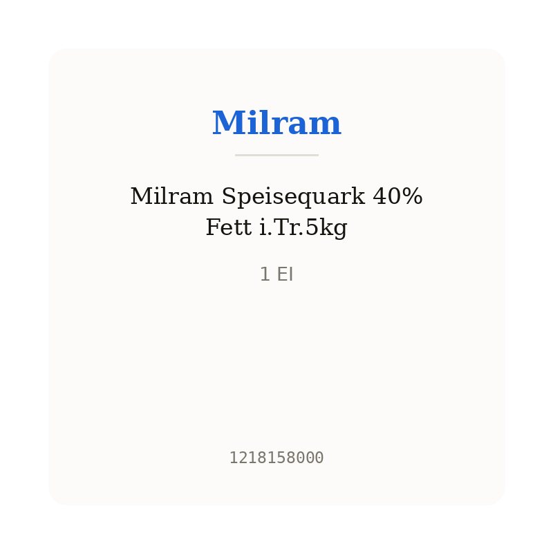 Milram Speisequark 40% Fett i.Tr.5kg